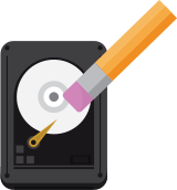 ikona dysku symbolizująca kasowanie danych
